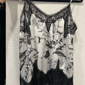 Silk black and white top